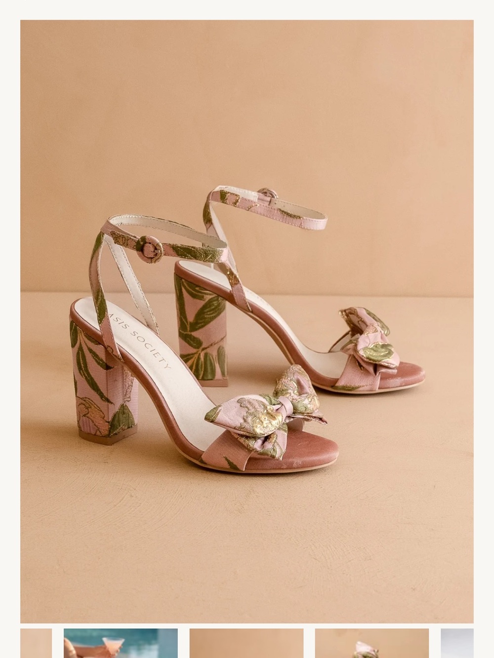 Oasis Society Floral Jacquard Celine Block-Heel Sandals